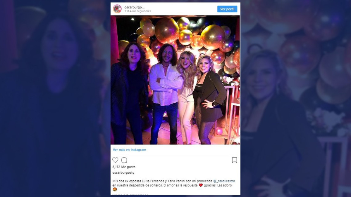 Con sus exesposas Óscar Burgos celebra despedida de soltero 