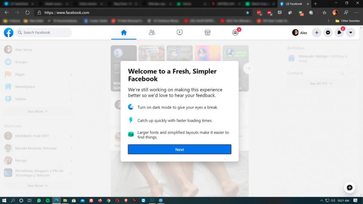 Modo oscuro en Facebook llega a México