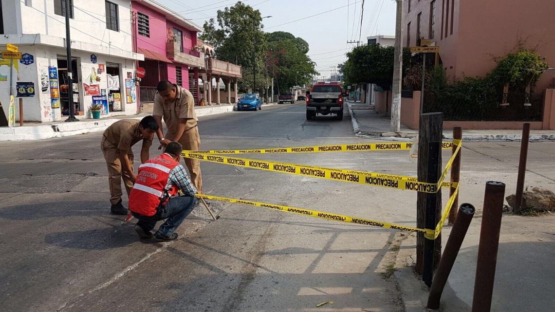 Un nuevo hundimiento de pavimento se registra en Tampico