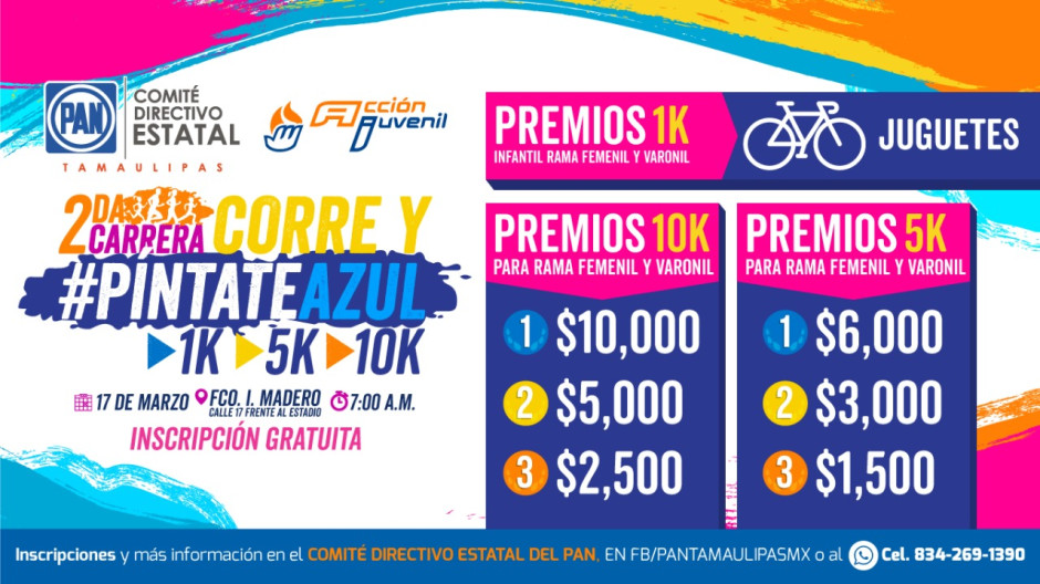 PAN Tamaulipas realiza su Segunda Carrera Atlética