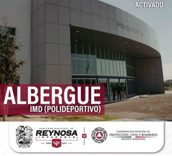 Dispone Alcalde Albergue Temporal en el Polideportivo Reynosa 