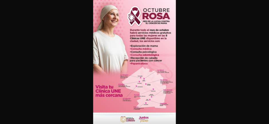 Invita Gobierno Municipal a campaña de Salud para mujeres por el mes de la lucha contra el Cáncer 