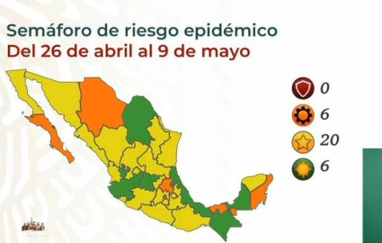 Tamaulipas regresa al color amarillo en el semáforo epidemiológico: Ssa