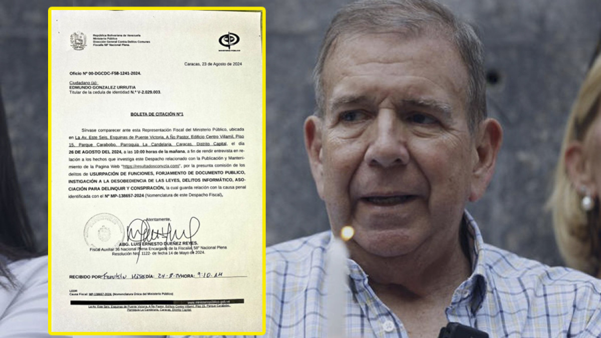 La Fiscalía de Venezuela cita para el lunes a González Urrutia por supuesta “conspiración”