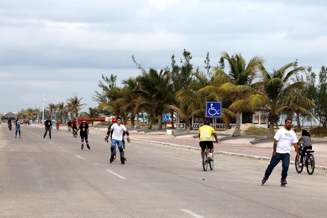 Disfrutan primer día Trotavía en Miramar