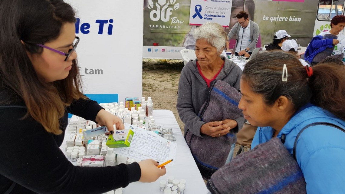 Realiza Gobierno y DIF Tamaulipas corredores de la salud y entrega de apoyos