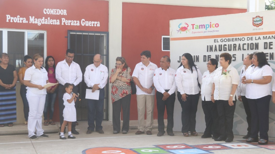 Entrega gobierno de Tampico techumbre en el jardín de niños “Benito Juárez”