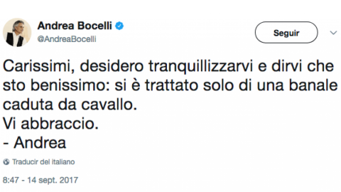 Hospitalizan a Andrea Bocelli
