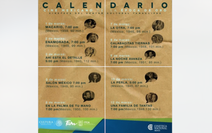 Dará inicio ciclo de “Cine mexicano de la época de oro”