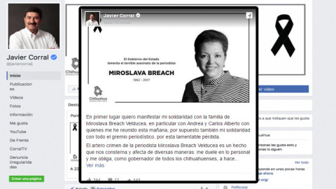 Declara Corral 3 días de luto por el asesinato de Miroslava Breach