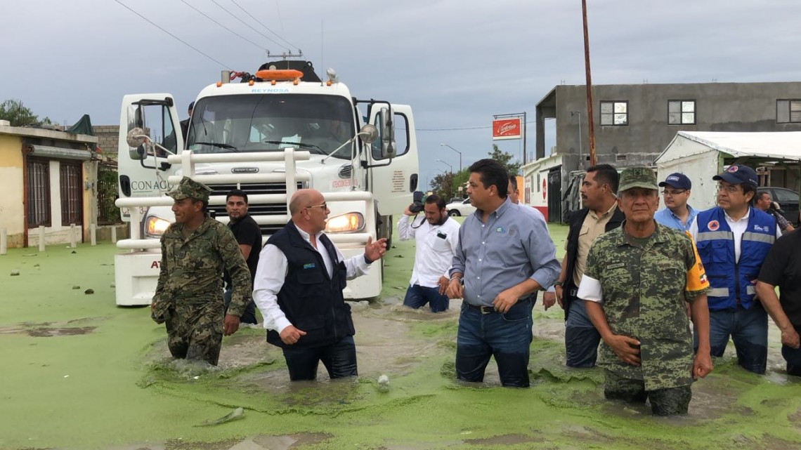 Activa Gobernador apoyos para familias damnificadas por lluvias en Reynosa