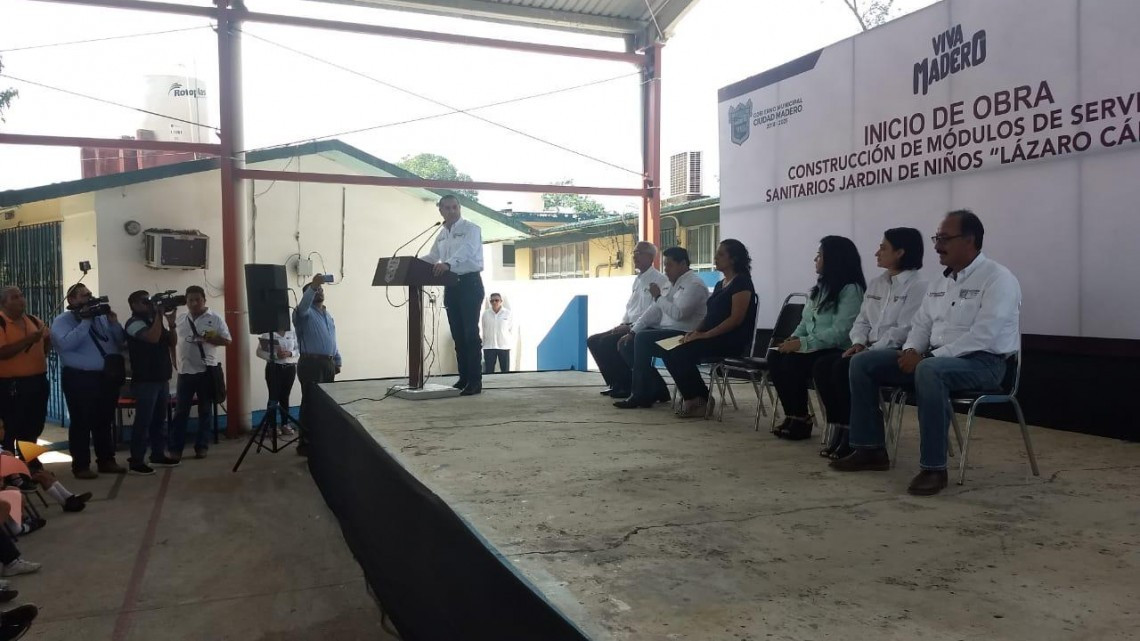 Ponen en marcha obra sanitaria en jardín de niños 