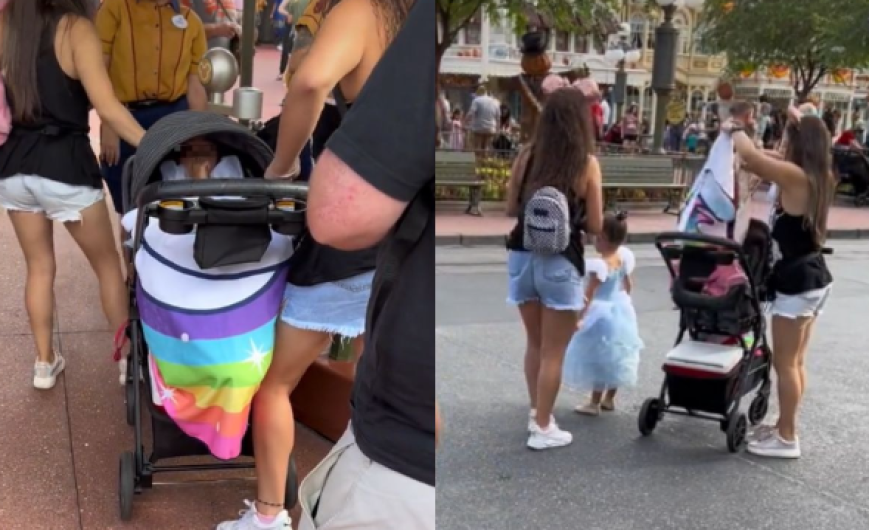 Esconden a niña en carriola para no pagar entrada a Disney