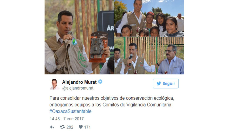 Se lanza de tirolesa Alejandro Murat 