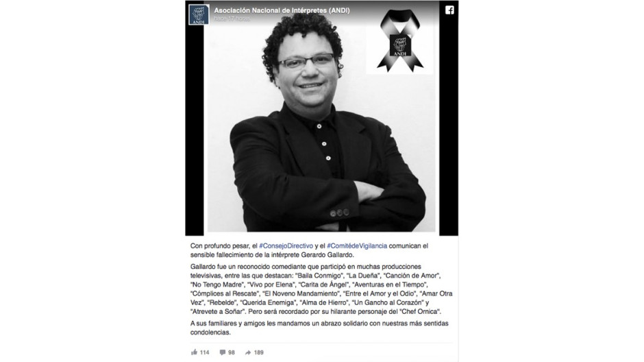 Fallece a los 50 años el actor Gerardo Gallardo