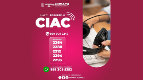 Invita COMAPA a realizar sus reportes a través de las líneas telefónicas del CIAC