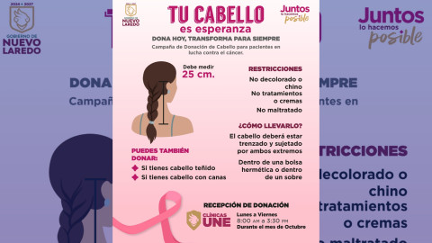 Invita gobierno municipal a donar cabello en favor de victimas de cáncer