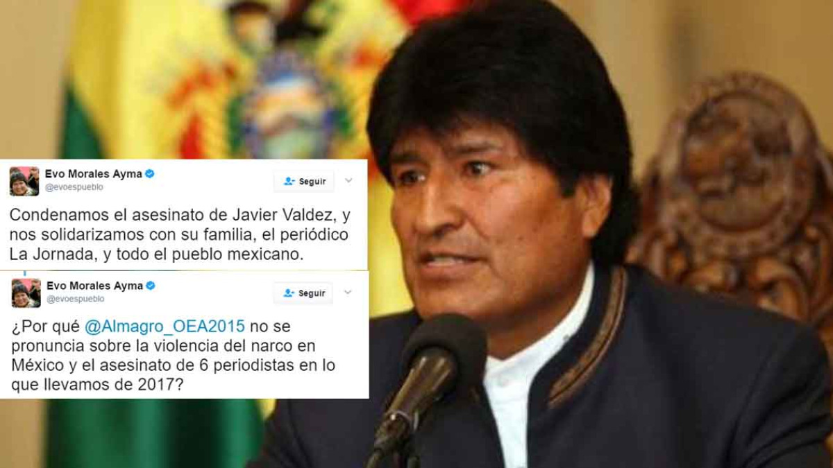 Condena Evo Morales asesinato del periodista Javier Valdez