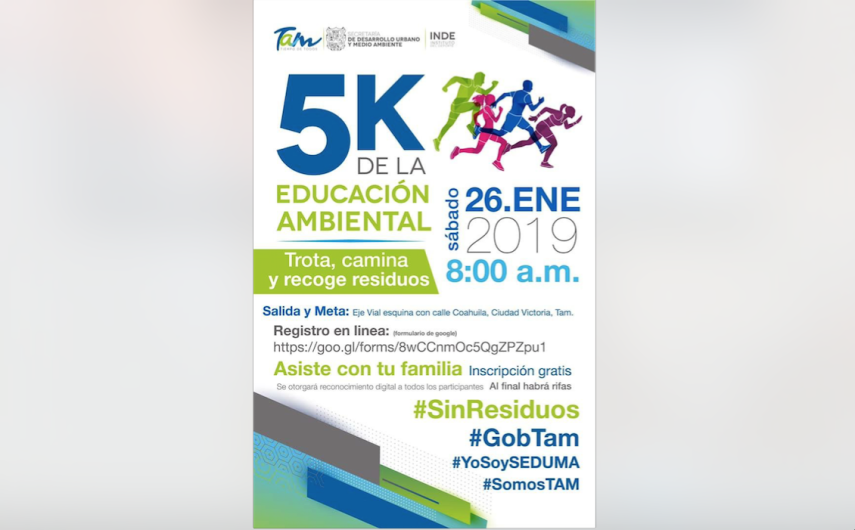 Invitan a correr 5K por la educación ambiental