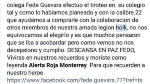 Grupo de Facebook "Legión Holk" se adjudica atentado en Nuevo León