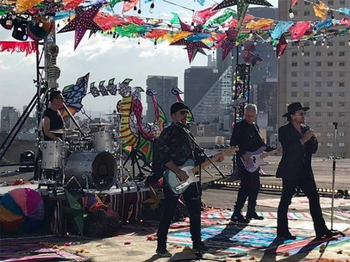 U2 graba video en lo alto de la CDMX