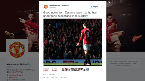 Operan con éxito de su rodilla a Zlatan Ibrahimovic