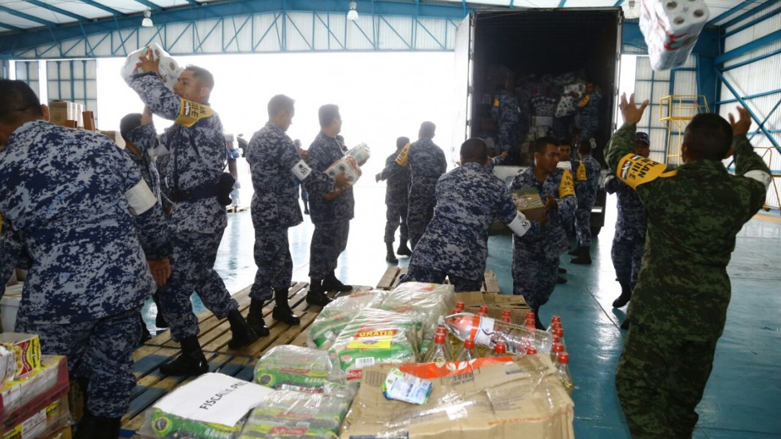 Llegan víveres de Tamaulipas a Oaxaca y Chiapas