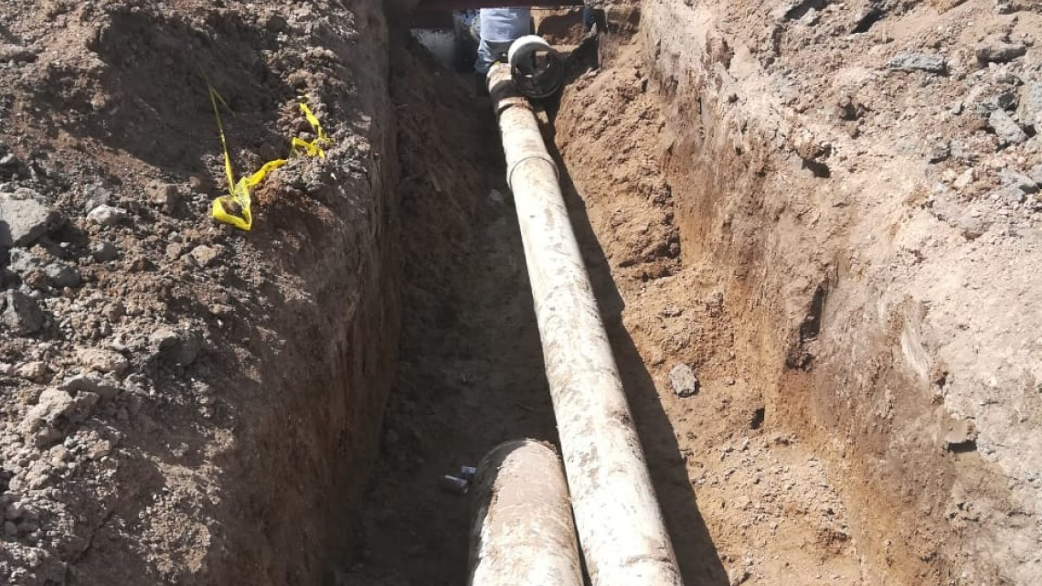 Rehabilitan conexión de red de agua potable en San Valentín