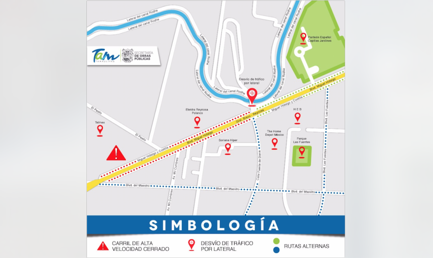 Dan a conocer rutas alternas por construcción de puente