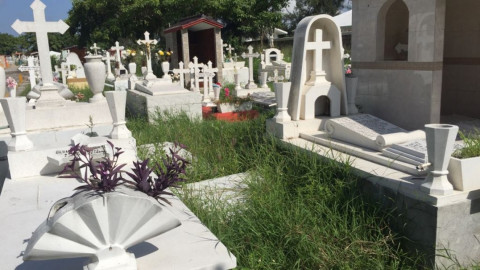 ⁠⁠⁠Ciudadanos se quejan por la maleza y basura en cementerios