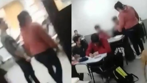 Mujer cachetea a estudiante dentro de la escuela