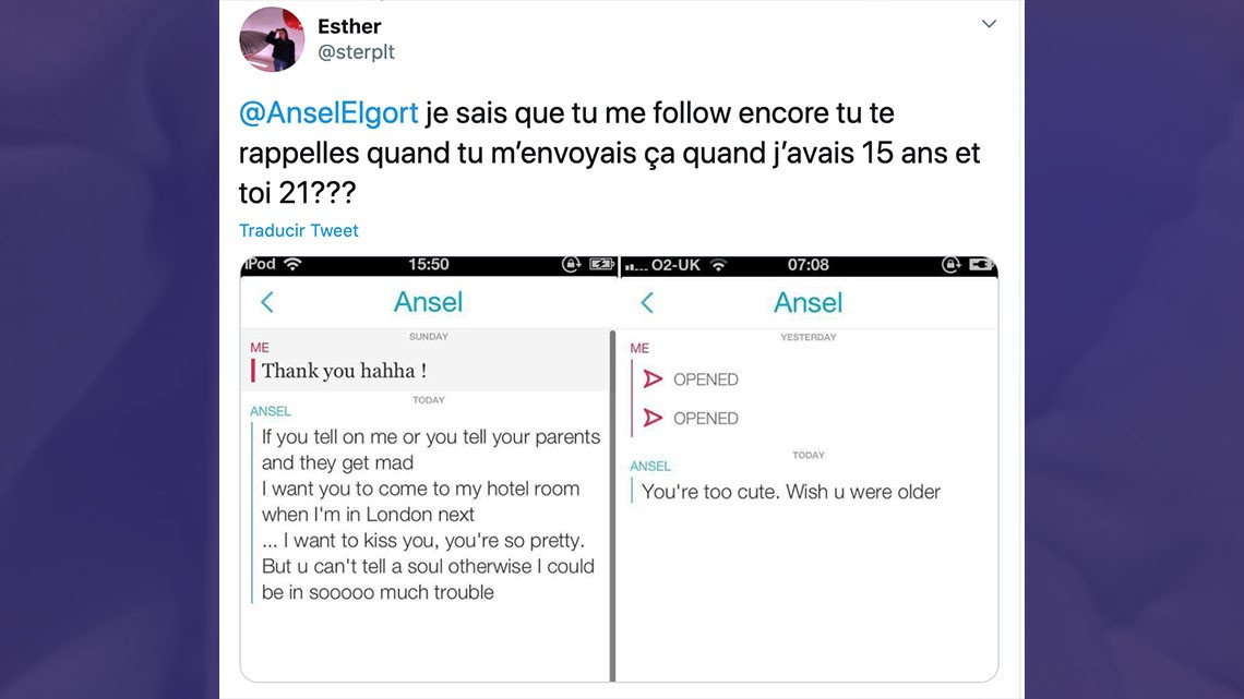 Ansel Elgort es acusado de abusar de menor de edad 