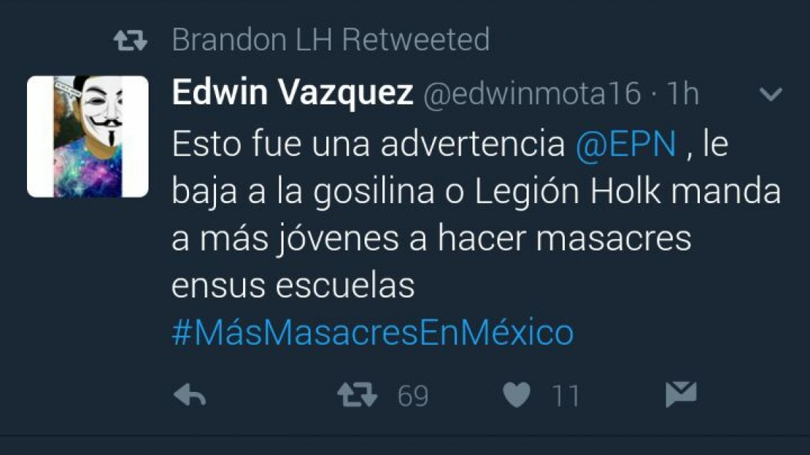 Grupo de Facebook "Legión Holk" se adjudica atentado en Nuevo León