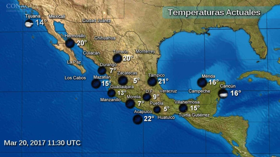 Se esperan lluvias en el centro y sur del país