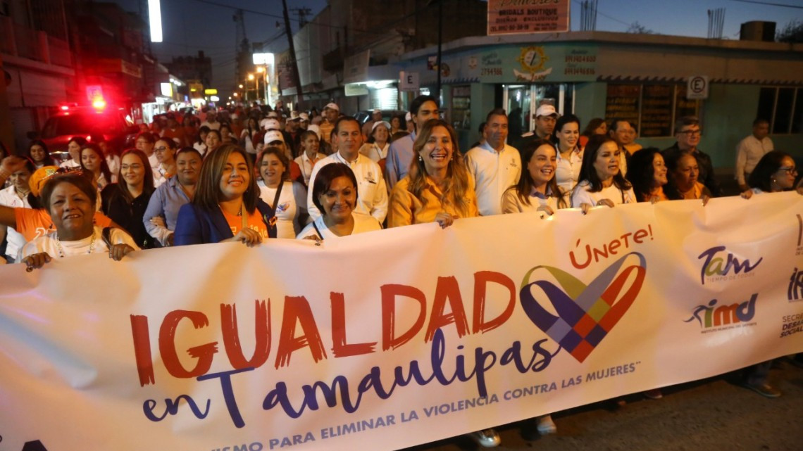 Caminata de la Igualdad en Tamaulipas es encabezada por alcaldesa