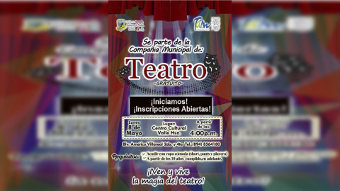 Invitan a formar parte de la compañía municipal de Teatro 