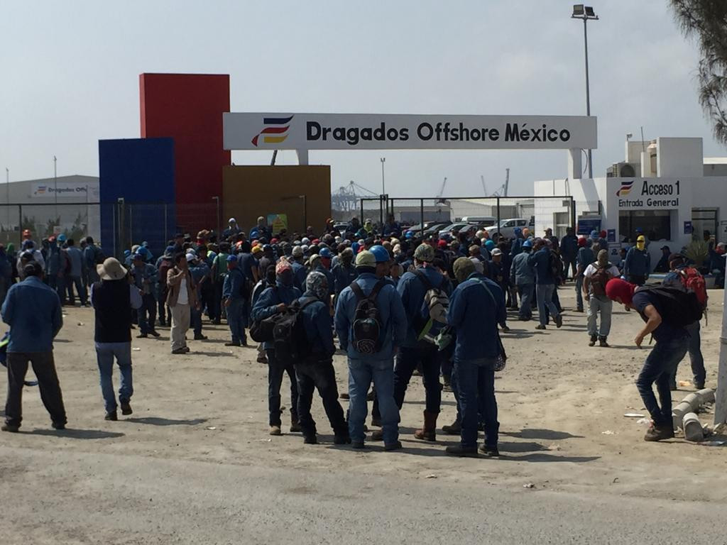 Paran labores en Dragados Offshore Altamira, exigen mejoras laborales