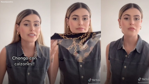 Mujer usa calzones para peinarse