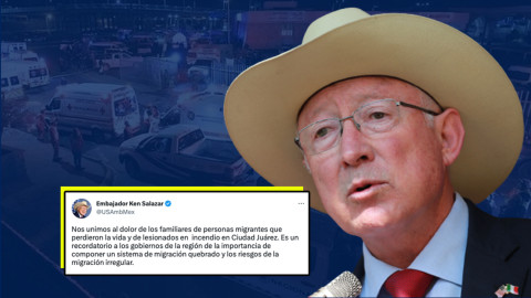 Lamenta Ken Salazar la muerte de migrantes tras incendio en Ciudad Juárez