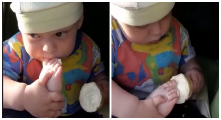 ¡Lo más tierno! Así come un bebé su helado