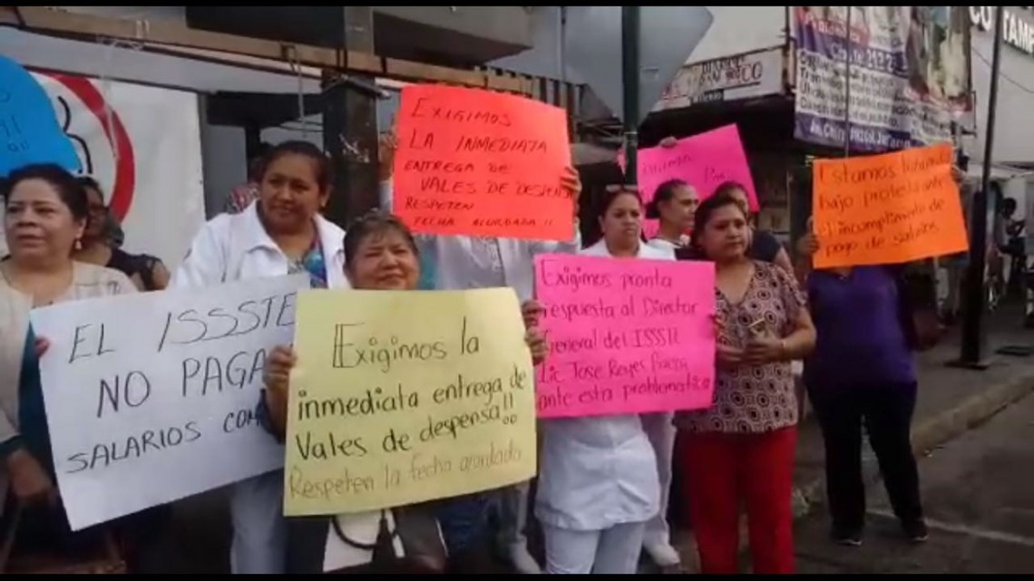 Trabajadores del ISSSTE no recibieron aguinaldos ni quincena completa 