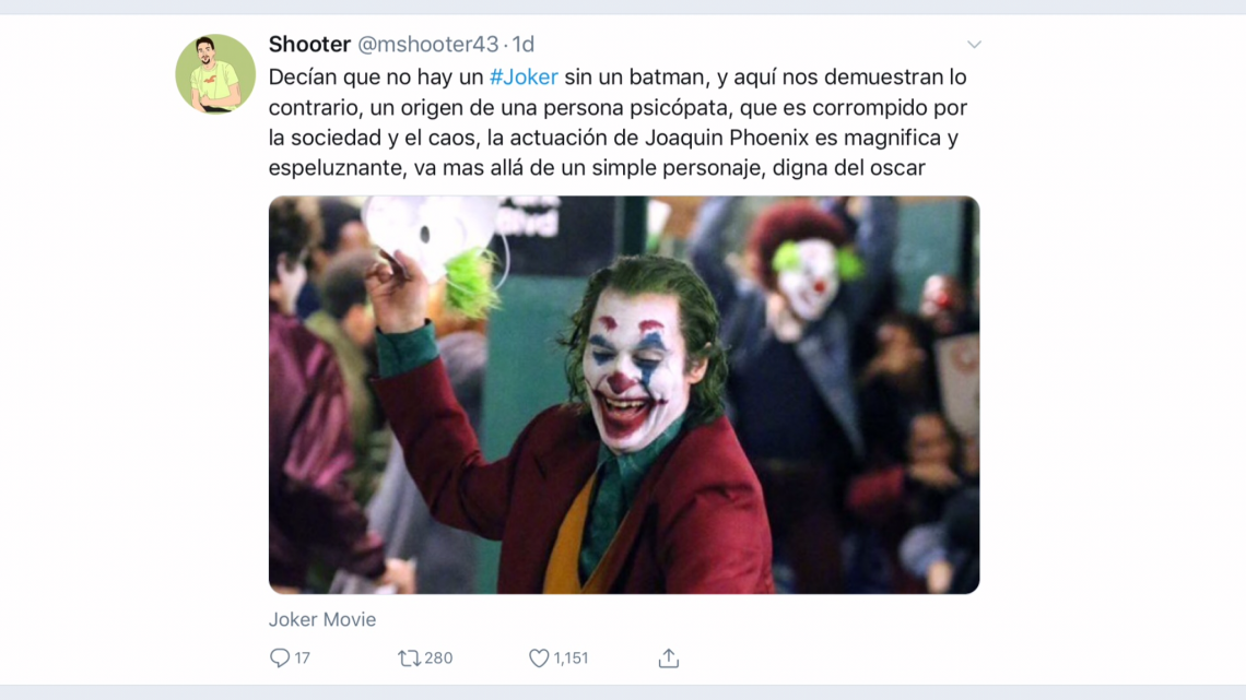 Los fans quieren el Oscar para Joaquin Phoenix por “Joker”