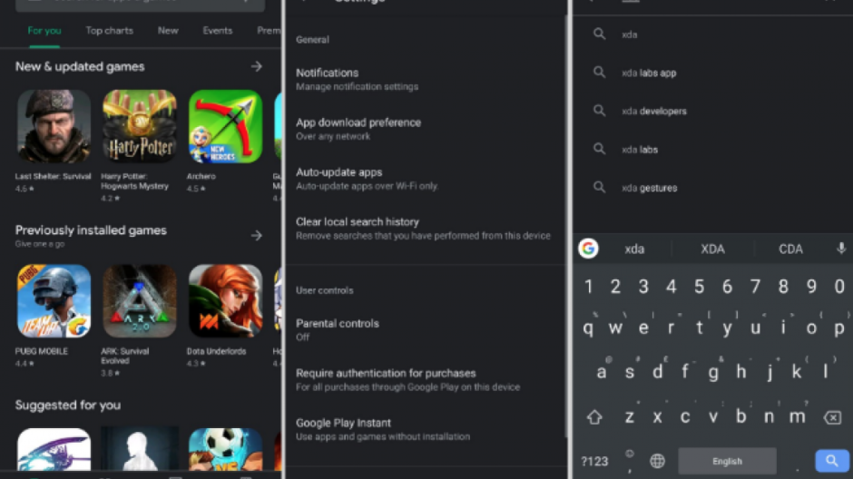 Google Play Store se une al modo oscuro