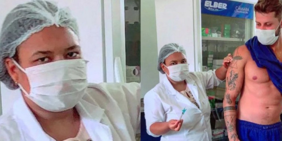 Se viraliza reacción de enfermera a los músculos de un hombre 