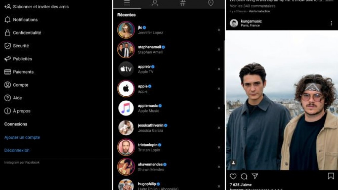 Así luce el modo oscuro de Instagram