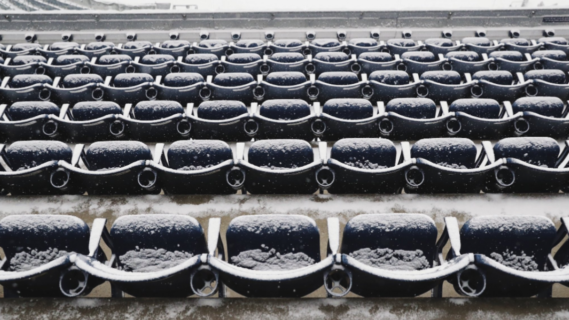 ¡Yankee Stadium bajo nieve!
