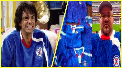 ¡Tomen todo mi dinero! Aficionado vende playeras del Cruz Azul ¡Al estilo de la Familia P. Luche!