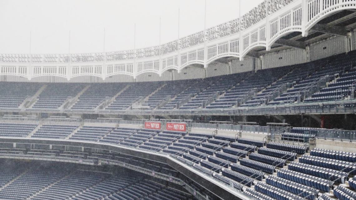 ¡Yankee Stadium bajo nieve!