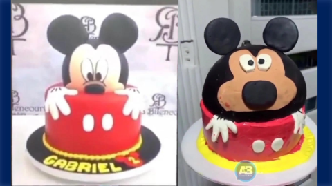 Familia ordena pastel de Mickey Mouse y salieron decepcionados