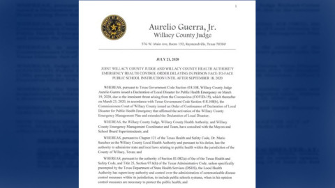 Condado Willacy suspende clases presenciales hasta septiembre 18 